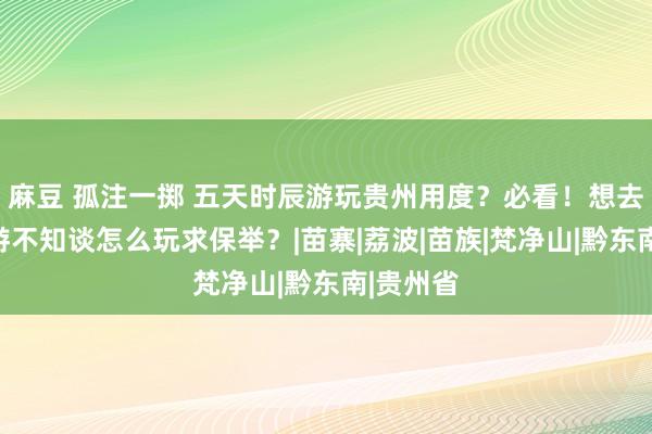 麻豆 孤注一掷 五天时辰游玩贵州用度？必看！想去贵州旅游不知谈怎么玩求保举？|苗寨|荔波|苗族|梵净山|黔东南|贵州省