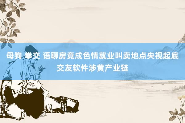 母狗 拳交 语聊房竟成色情就业叫卖地点央视起底交友软件涉黄产业链
