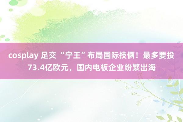 cosplay 足交 “宁王”布局国际技俩！最多要投73.4亿欧元，国内电板企业纷繁出海